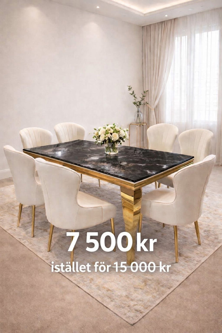 Matbord med 6 stolar
